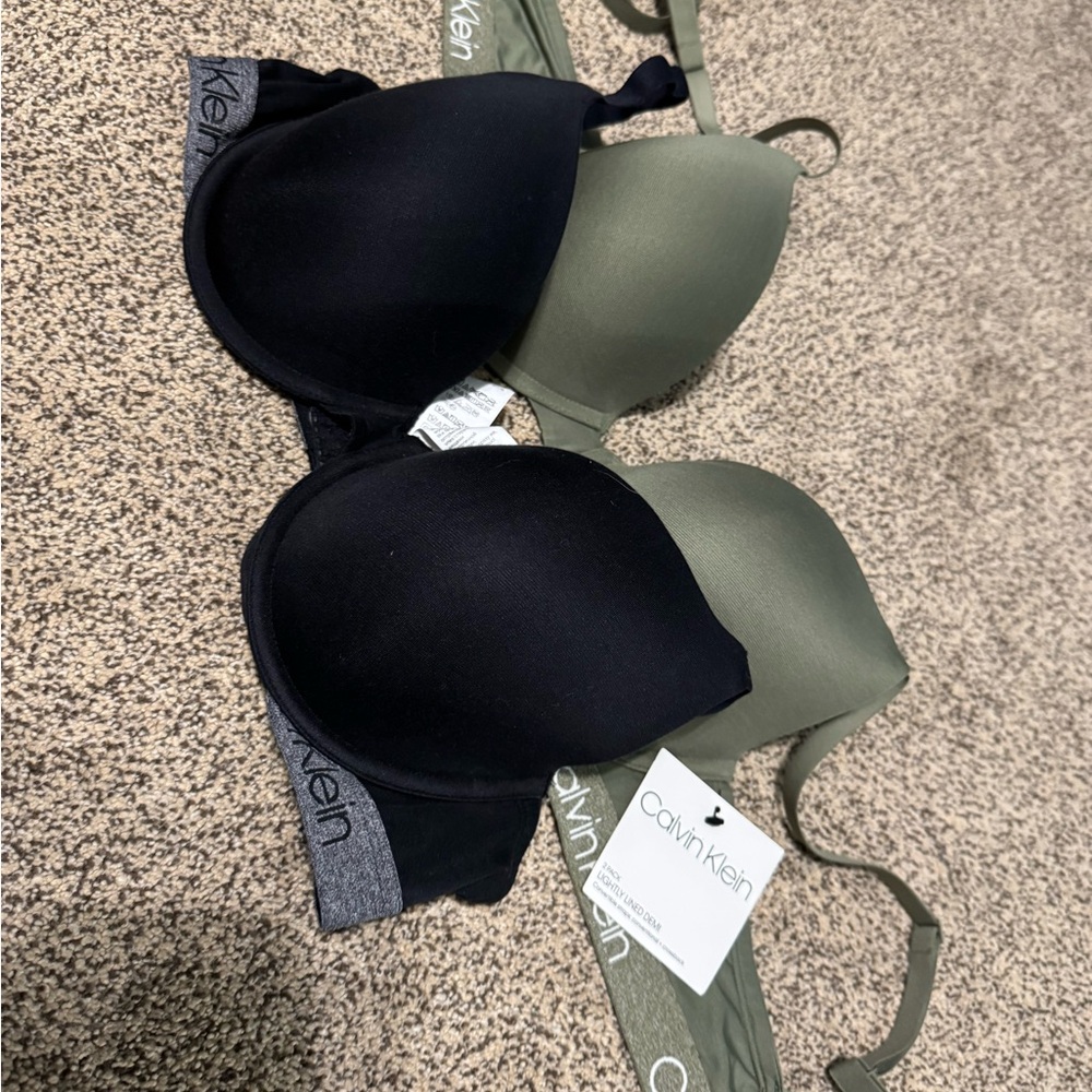 Calvin Klein Black and Olive Bras
